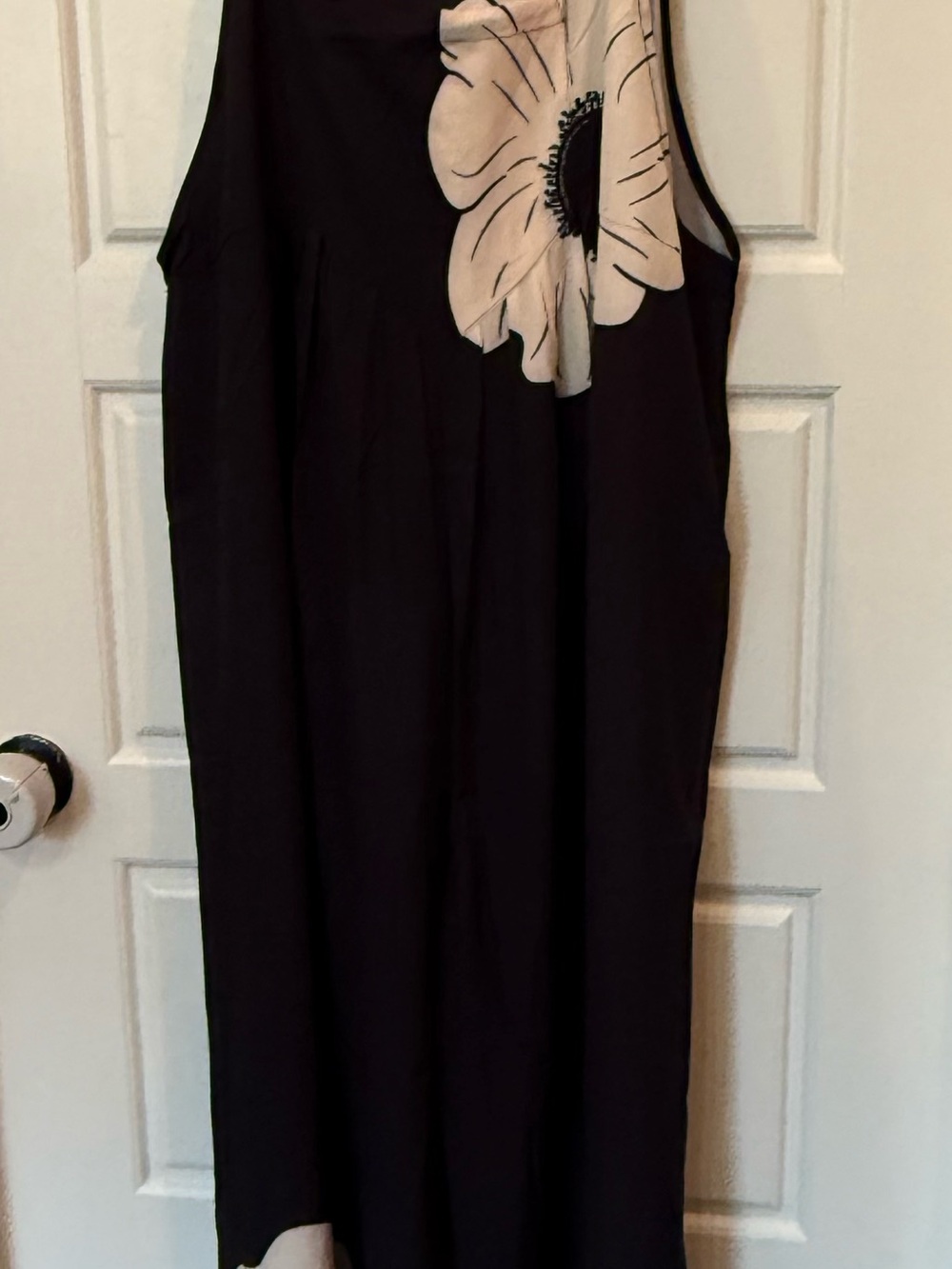 Chouyatou Black Wide Leg Jumpet with Cream Floral Accent NWT 2X